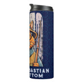 Aangepaste Cool Cat Retirement Gifts voor Visser P Thermosbeker (Geroteerd rechts)