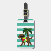 Aangepaste Cool Chocolate Labrador zonnebrillen Bagagelabel (Voorkant verticaal)