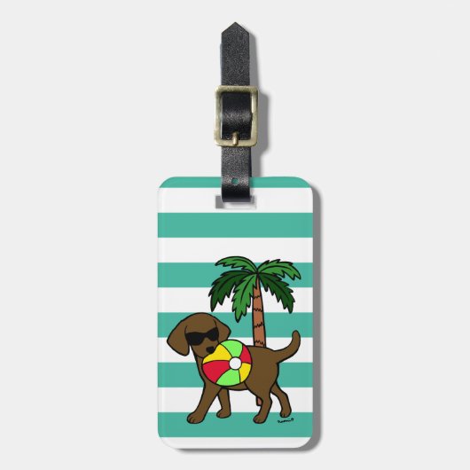 Aangepaste Cool Chocolate Labrador zonnebrillen Bagagelabel (Voorkant verticaal)