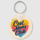 Aangepaste "Cool Moms Club" Hart Foto Sleutelhanger (Voorkant)