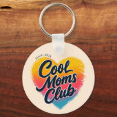 Aangepaste "Cool Moms Club" Hart Foto Sleutelhanger (Voorkant)