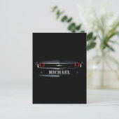 Aangepaste Cool zwarte Chevy Camaro Uw naam Briefkaart (Staand voorkant)