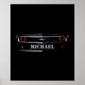 Aangepaste Cool zwarte Chevy Camaro Uw naam Poster (Voorkant)