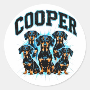 Aangepaste Cooper Dachshund Sticker Vintage 90s Bo
