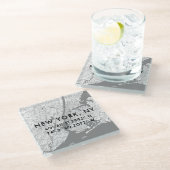 Aangepaste coördinaten voor Black & White New York Glazen Onderzetter (Schuin)