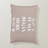 Aangepaste coördinaten waar het allemaal begon accent kussen (Achterkant (Verticaal))