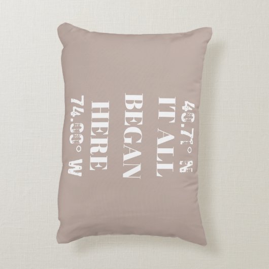 Aangepaste Coördinaten Waar Het Alles Begon Accent Kussen (Achterkant (Verticaal))