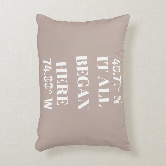 Aangepaste Coördinaten Waar Het Alles Begon Accent Kussen (Voorkant(Verticaal))