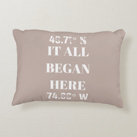 Aangepaste Coördinaten Waar Het Alles Begon Accent Kussen (Achterkant)