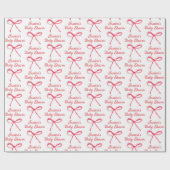 Aangepaste Coquette Blush Roze Bow Girly Baby show Cadeaupapier (Vlak)
