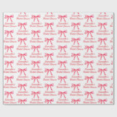 Aangepaste Coquette Blush Roze Bow Girly Vrijgezel Cadeaupapier (Vlak)