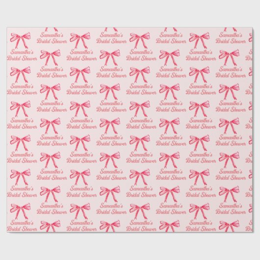 Aangepaste Coquette Blush Roze Strik Meisjesachtig Cadeaupapier (Vlak)