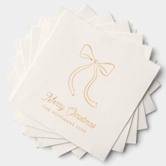 Aangepaste Coquette Bow Illustratie Kerst Servette Folie Servetten (Insitu (Gestapeld))