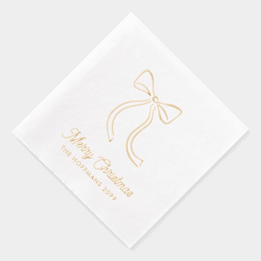 Aangepaste Coquette Bow Illustratie Kerst Servette Folie Servetten (Rechts)
