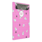 Aangepaste Coquette Roze Plaid Halloween Skulls Mini Klembord (Schuin)