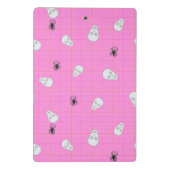 Aangepaste Coquette Roze Plaid Halloween Skulls Mini Klembord (Achterkant)