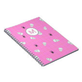 Aangepaste Coquette Roze Plaid Halloween Skulls Notitieboek (Rechterzijde)