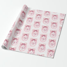 Aangepaste coquette roze strik Initial