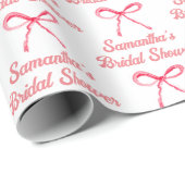 Aangepaste Coquette Roze Strik Meisjesachtige Brui Cadeaupapier (Rol Hoek)