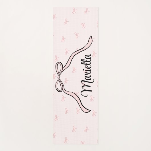 Aangepaste Coquette Roze Strik Persoonlijk Yogamat (Voorkant)