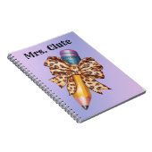 Aangepaste Coquette waterverf Potlood Dier Print B Notitieboek (Rechterzijde)