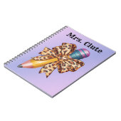 Aangepaste Coquette waterverf Potlood Dier Print B Notitieboek (Linkerzijde)