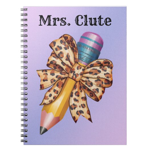 Aangepaste Coquette waterverf Potlood Dier Print B Notitieboek (Voorkant)