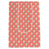 Aangepaste Coral Bedankt Gift Bag met Pearl Detail Medium Cadeauzakje (Achterkant)