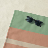 Aangepaste Coral Sage Streep Monogram Boho Pastel  Strandlaken (In situ)