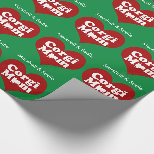 Aangepaste Corgi-maankerst Cadeaupapier (Hoek)