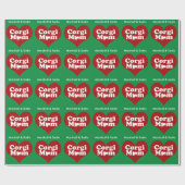 Aangepaste Corgi-maankerst Cadeaupapier (Vlak)