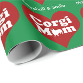 Aangepaste Corgi-maankerst Cadeaupapier (Rol Hoek)