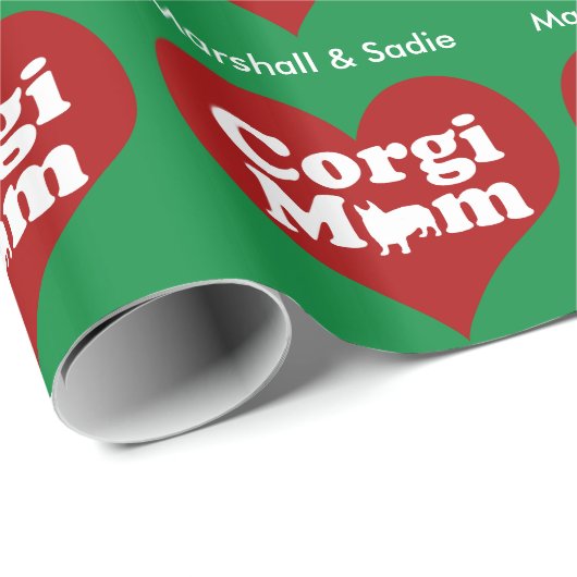 Aangepaste Corgi-maankerst Cadeaupapier (Rol Hoek)