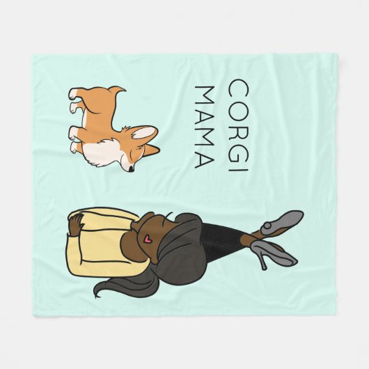 Aangepaste Corgi Mama Fleece Blanket (Voorkant (Horizontaal))