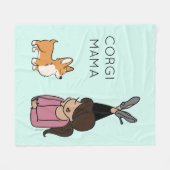 Aangepaste Corgi Mama Fleece Blanket (Voorkant (Horizontaal))
