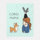 Aangepaste Corgi Mama Fleece Blanket Deken (Voorkant)