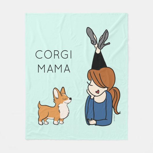 Aangepaste Corgi Mama Fleece Blanket Deken (Voorkant)