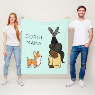 Aangepaste Corgi Mama Fleece Blanket Deken