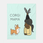 Aangepaste Corgi Mama Fleece Blanket Deken (Voorkant)