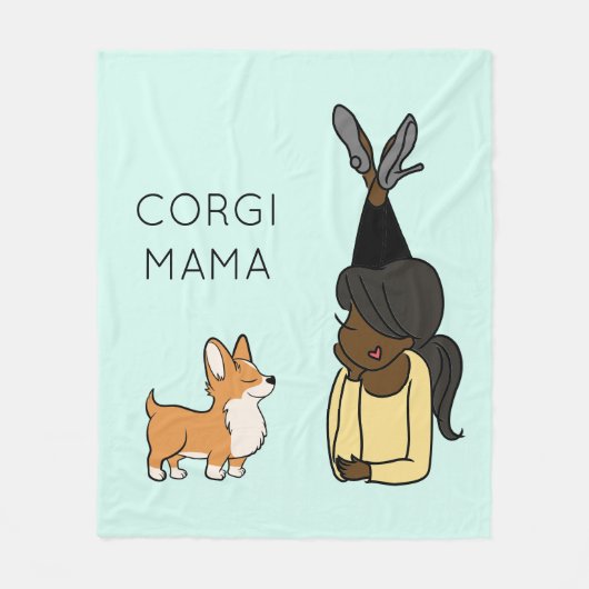 Aangepaste Corgi Mama Fleece Blanket Deken (Voorkant)