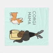 Aangepaste Corgi Mama Fleece Blanket Deken (Voorkant (Horizontaal))