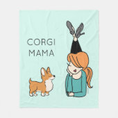 Aangepaste Corgi Mama Fleece Blanket Deken (Voorkant)