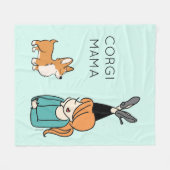 Aangepaste Corgi Mama Fleece Blanket Deken (Voorkant (Horizontaal))