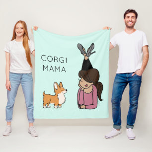 Aangepaste Corgi Mama Fleece Blanket Deken
