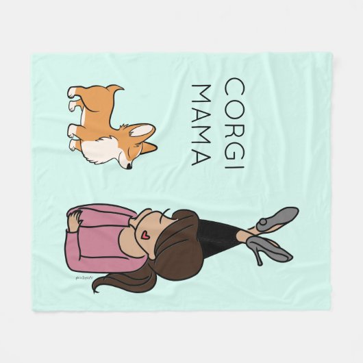 Aangepaste Corgi Mama Fleece Blanket Deken (Voorkant (Horizontaal))