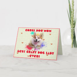 Aangepaste Corgi Moeder Hond Beste Gekke Hond Dame Bedankkaart