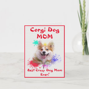 Aangepaste Corgi Moeder Hond Beste Gekke Hond Dame Kaart