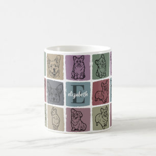 Aangepaste Corgi Naam Geschenk Retro Vintage Huisd Koffiemok