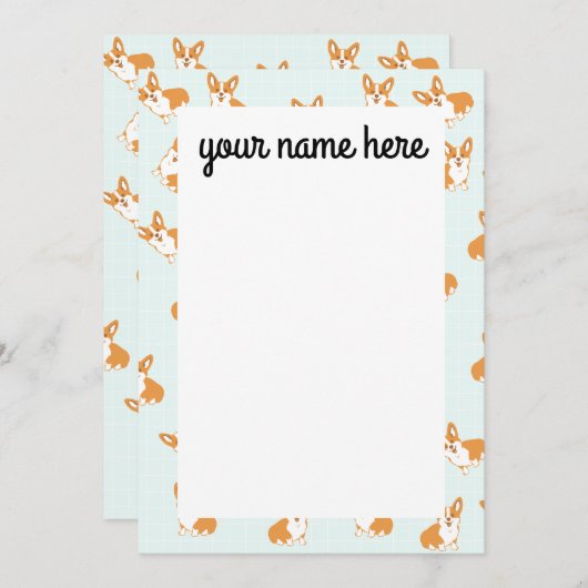 Aangepaste Corgi-notiecards Bedankkaart (Voorkant / Achterkant)