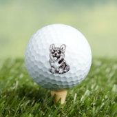 Aangepaste Corgi Puppy met Zonnebril | Schets Kuns Golfballen (Insitu Shirt)